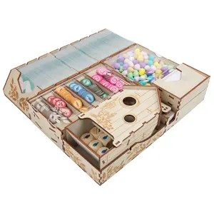 SMONEX Organizer Compatible with Wingspan Oceania Board Game Expansion and Wingspan European Expansion - Engraving Organizer Storage Box Ideal as Board Game Accessories