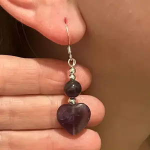 Handmade Amethyst Dangle Earrings – Genuine Purple Gemstone Jewelry, February Birthstone