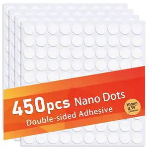 450 count Museum Putty Sticky Tack Double-Sided Tape Sticky Dots, 10mm/0.39" Removable Clear Adhesive Dots, Poster Putty Wall Tape for  Decoration, Office Use, and Wedding Setup