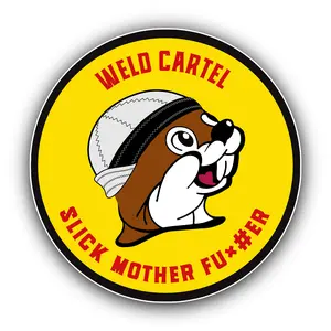 Combo Beaver Weld Cartel Hard Hat Sticker