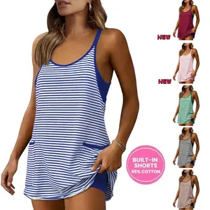 Naeduo Womens Tennis Athletic Dress Mini Romper Dress with Built in Shorts Summer Vacation Outfits