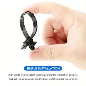 Auto Nylon Tie Wrap Cable Fasteners Clips Black Car Cable Attachment Zip Strap For All Cars