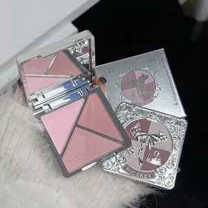 Ballet Three Color Makeup Blush Palette Balm, Non-Fading Commute Friendly, Soft Girls' Atmosphere, Fine Powder, One Swipe Coverage