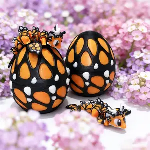 Cute Butterfly Dragon and Dragon Egg Model, Plastic Desktop Decoration Sculpture, Holiday Gift, 3D Printed, Not Plated with Precious Metal
