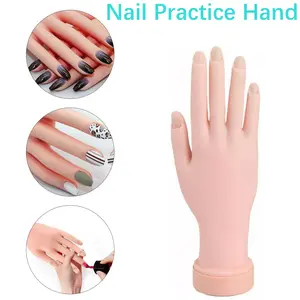 Nail Art Training Hand Flexible Movable Fake Hand Manicure Practice Tool USA NEW