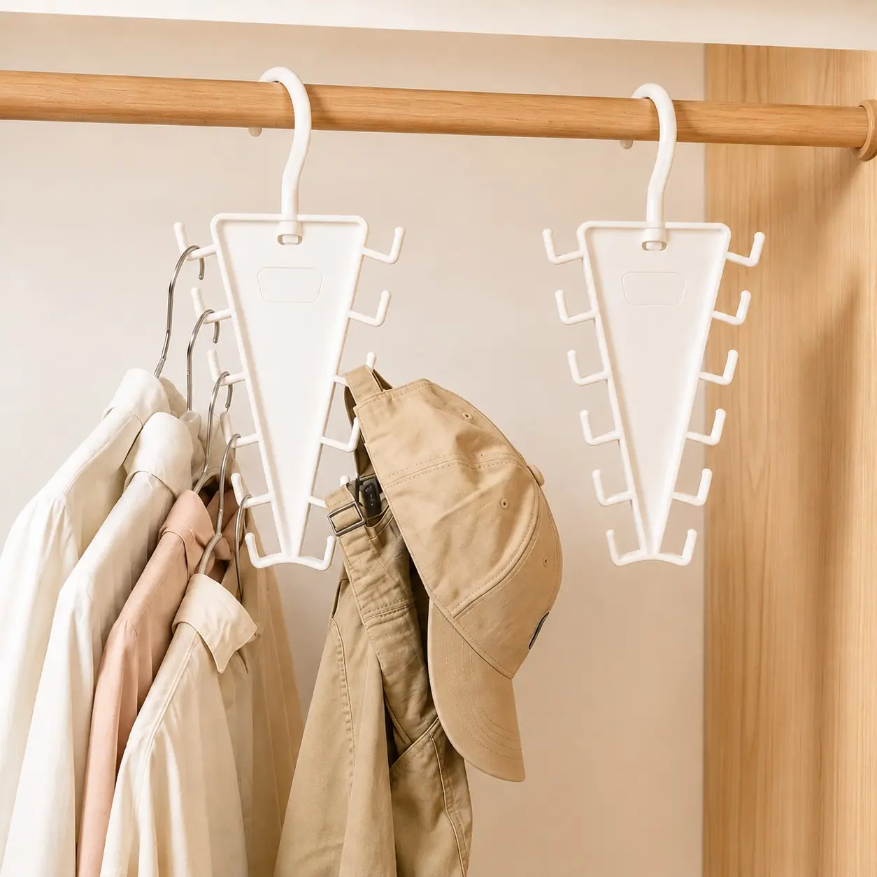 12 Hooks Space Saving Closet Hanger Organizer, V-Shape Multi Hook Clothes Hanger for Hats, Belts, Scarves & Accessories, Closet Storage Organizer for Wardrobe Space Saver, Scarf Organizer