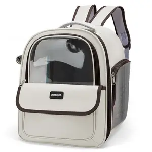 Large Capacity Pet Backpack, Transparent Breathable Space Capsule Design Pet Carrier Bag with Zipper, Durable Oxford Fabric Pet Travel Bag for Cats & Dogs