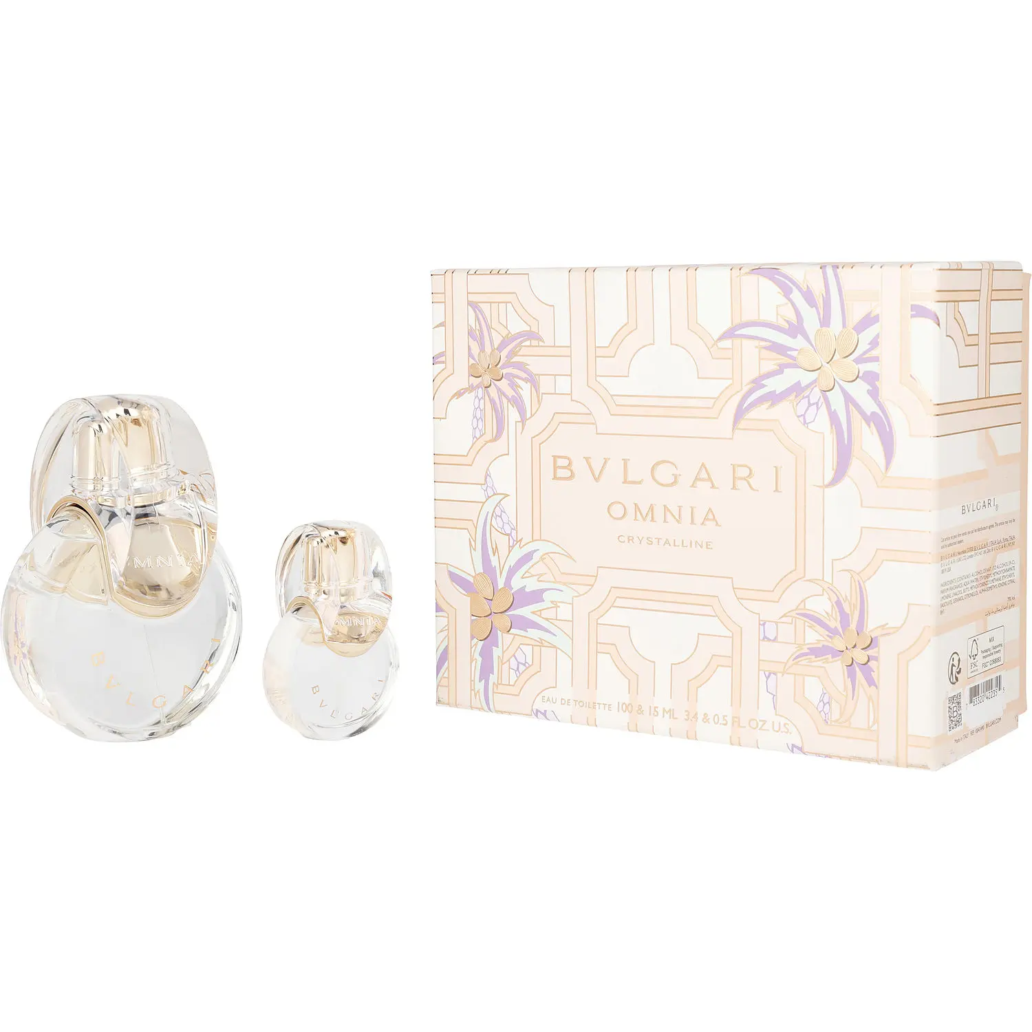 Bvlgari Omnia Crystalline Set-Edt Spray 3.4 Oz & Edt Spray 0.5 Oz For Women