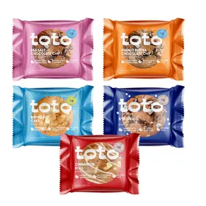 Toto Cookies - 10 Packs - Plant Based Snacks with Superfoods & Adaptogens, 8gr Protein, Pack of 10 Individually Wrapped Cookies Biscuit Chocolatebiscuit