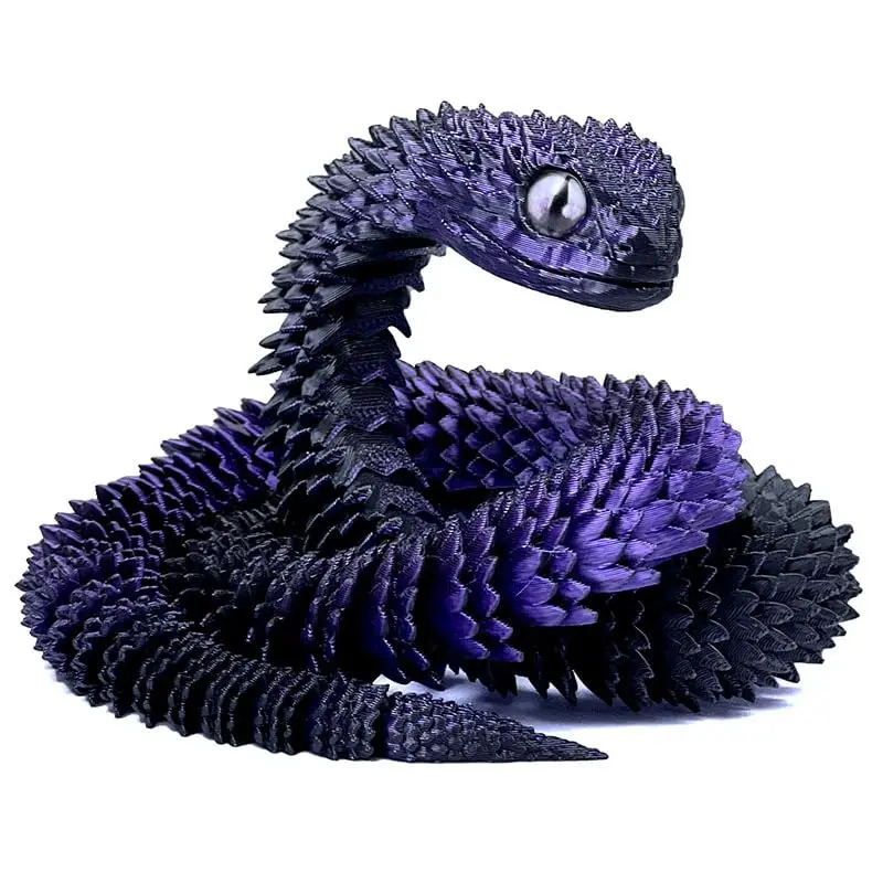 30 Inch 3D Printed Snake – Movable Articulated Snake, Ideal Educational 3D Printed Animal Toy. Must-Have Gift for Kids & Collectors, Decor for Home, Office & Executive Desks