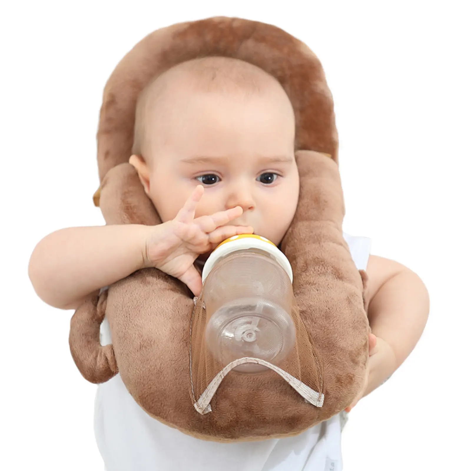 Baby Nursing Pillow with Double Ears, U-shape Fixed Feeding Bottle Relieve Fatigue Accessory