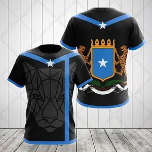 Somalia Flag & Coat Of Arms Graphic Tee Summer Casual Pullover Men'S Fashion Loose T-Shirts Boy Oversized Short Sleeves Tops
