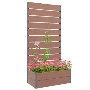 Trellis Planter for Climbing Plants Wall Mounted Placement and Internal Stone Filling Greatly Enhance Overall Stability for Safe Stable and Reliable Outdoor Placement