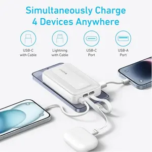 [Spotlight Live] Anker Zolo Power Bank, 20,000mAh and  10,000mAh 30W Max Fast Charging with Built-In USB-C and MFi-Certified Lightning Cables, For iPhone 15 Series, MacBook, and More