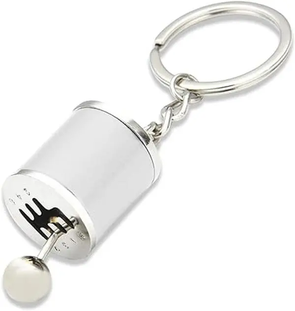 Gearbox Keychain, , Car Shifter Gear Key  Automotive Key Chain Ring, Car Accessories (Silver)