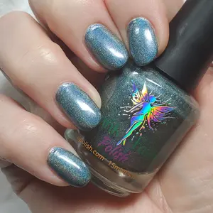 Lunar Valley | A Blue-Leaning Teal Linear Holo Nail Polish with a Blue to Violet Ultra Aurora | Drunk Fairy Polish