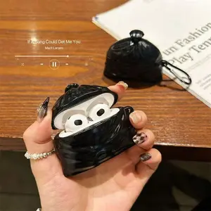 3D Garbage Bag Funny Cartoon Earphone Case for Airpods 4 3 2 Pro Protective Cute Silicone Cover for Airpods Pro2 Pro3 with Hook