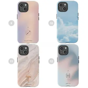 Zodiac Sign Phone Case Shockproof, 12 Zodiac Signs, Astrology Two-In-One Film Case - Durable, Shock-Absorbing, and Trendy Protection - for iPhone17 16, 15, 14, 13, 12 Plus, Pro, Max, and Samsung S25-22 Perfect Birthday Gift for Friends