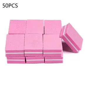 50pcs Double-sided Mini Nail File Blocks Colorful Nails Polish Sanding Buffer