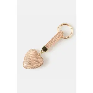 Pave Heart and Tag Bag Charm