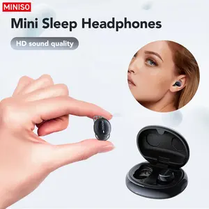 MINISO MS216 Sleep Headphones, comes with free sleepearplugs, buy one get one free. These mini wirelessBluetooth 6.0 earbuds feature liquid silicone material,high-definition sound quality, and a battery level display.Suitable for work and travel.