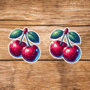 Cherries Stickers - 2 Pack, 3.5in, Waterproof, Glossy Finish Vinyl, Unique Design for Decor & Personalization - Perfect for DIY Projects & Gifts