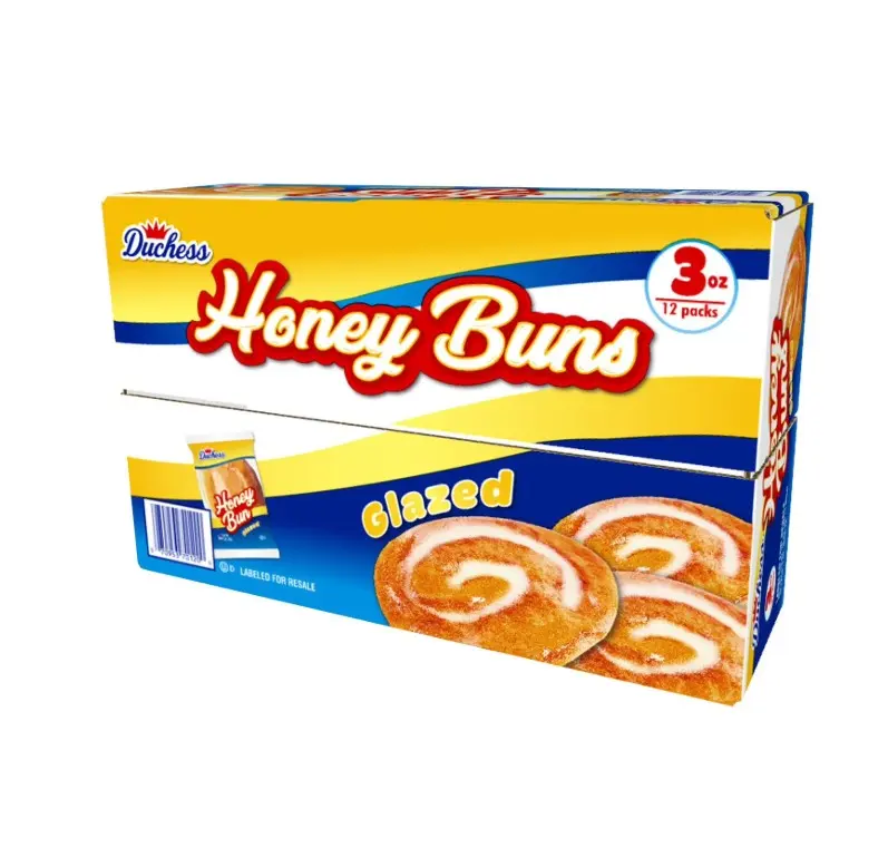 Duchess Honey Buns Dessert Snack Cakes, 3 oz Each, 12-Pack Sweet