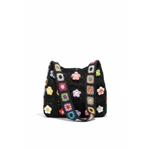 Crochet Flower Tote Bag