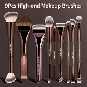 MAANGE 9pcs Makeup Brush Set, Foundation Brush Loose Powder Brush Eyeshadow Brush Eyeliner Brush Eyelid Brush Blending Brush Blush Brush Detail Brush Lip Brush, Face Makeup Brushes, Professional Face & Eye Makeup Kit for Travel and Daily Use