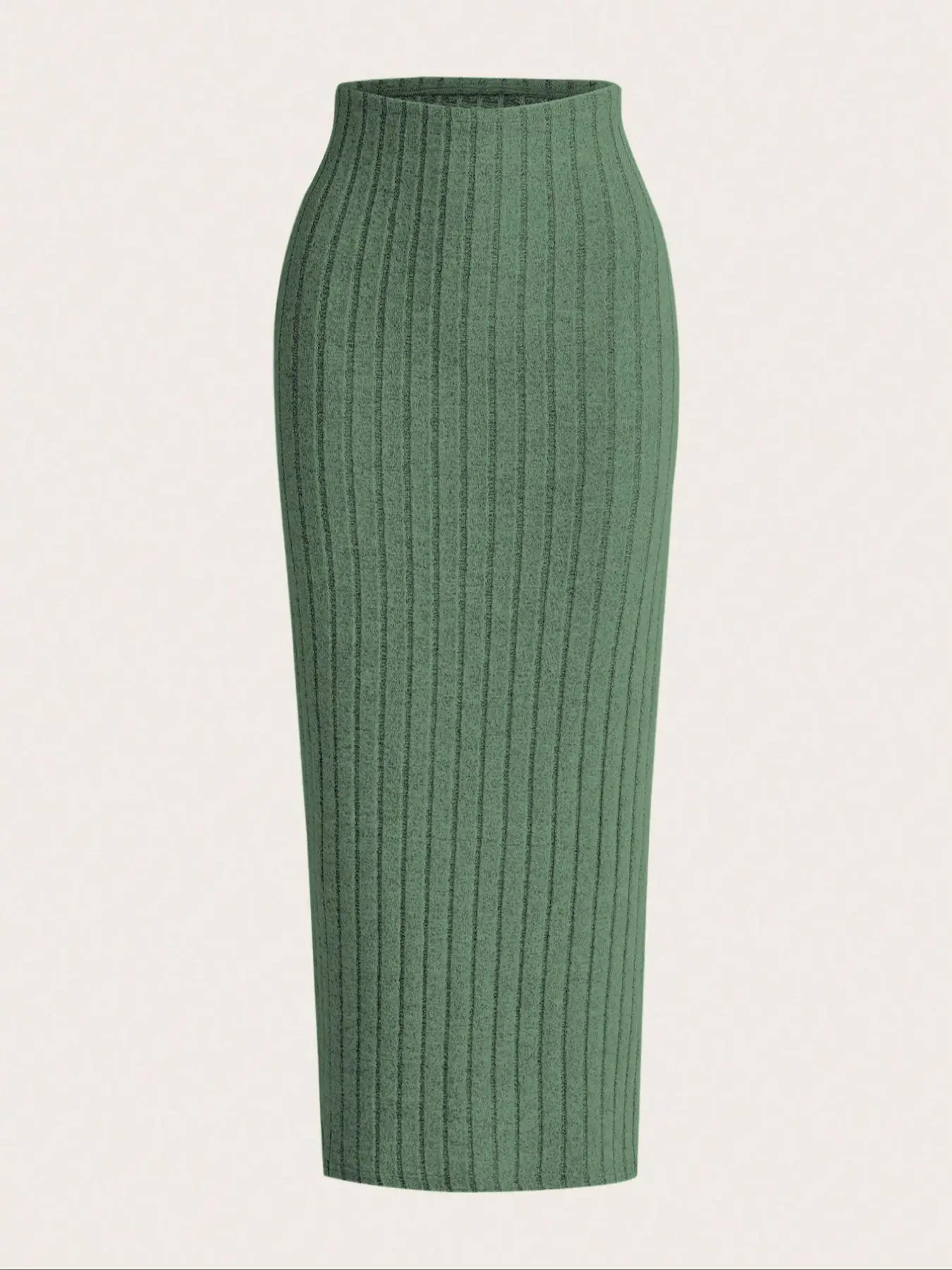 Elegant High Waist Bodycon Midi Knit Skirt, Women's Fashion Pleated Long Dress, Versatile Plain Color Basic Design, Perfect for All Occasions