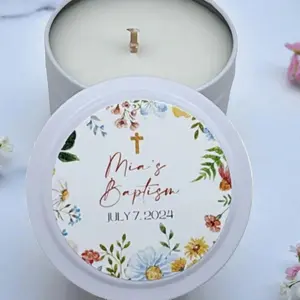 Baptism Floral Thank You Bulk Candle Favor