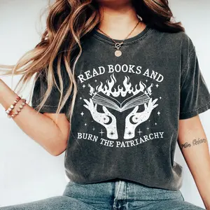 Read Books and Burn the Patriarch.y Shirt, Feminist Witch Shirt, Female Feminism Sweatshirt, Witchy T-shirt, Reading Shirt Casual