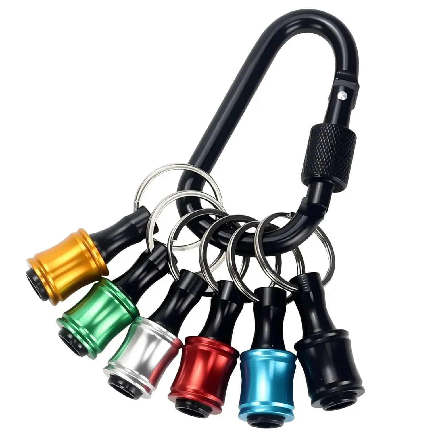 6 Pack 1/4" Hex Shank Screwdriver Bit Holders, Quick-Change Keychain Drill Bit Extension Bars, Durable Bit Storage Clips for Impact Drivers, Workshop & Household Utility Tool Gifts