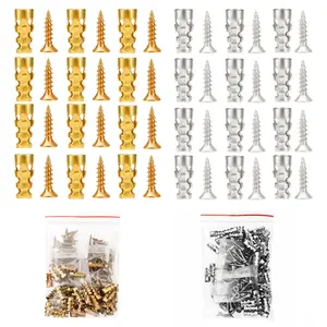 Door Hinge Thread Repair Screws 6x14mm with Expansion Wall Anchors for Cabinet Tile Stone and Partition Mounting, Stripped Hole Fixing Hardware Kit