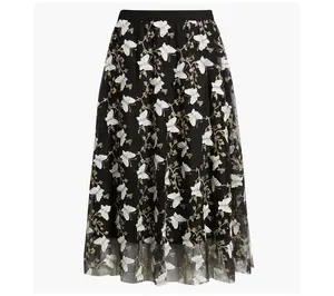 NIKKI LUND Marie Embroidered LaceLayered Skirt