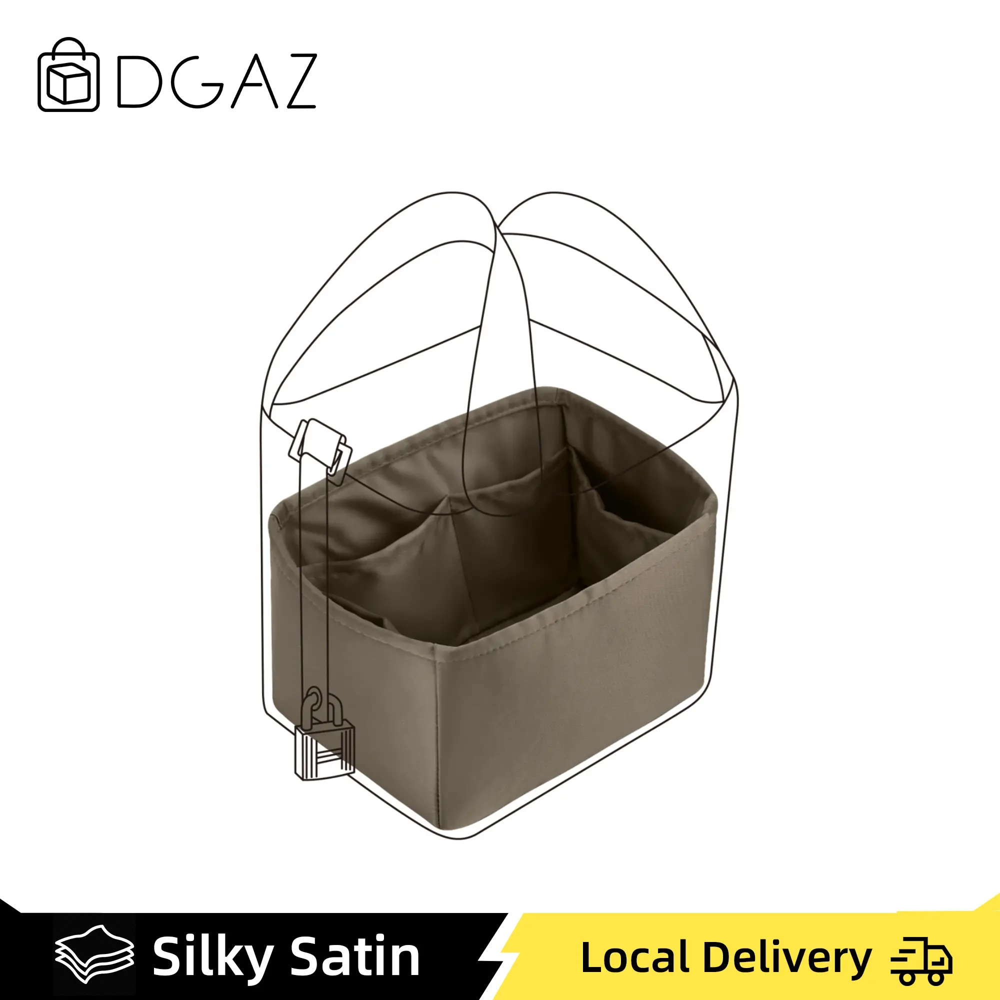 Fits Picotin 18/22 Bags DGAZ Silk Purse Organizer, Silky Smooth Luxury Handbag Shaper Tote Insert, Women Organizer Pouch Storage Accessories