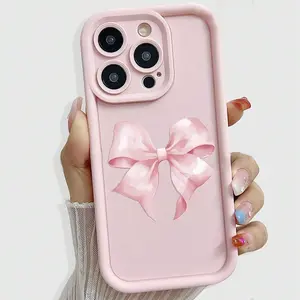 Bowknot Pattern Phone Case, Cute Phone Protective Cover, Phone Accessory Compatible with iPhone 11 12 13 14 15 16 17 Pro Max