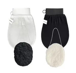 Wildpier™️ Deep Exfoliating Glove and Konjac Sponge - Plant-based, Biodegradable, Eco-Friendly, Spa, Body Scrubber, Sensitive Skin, Natural Skincare
