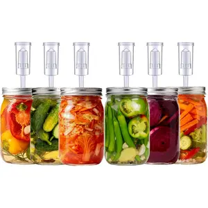Fermentation ,6 Pack Fermentation Kit for Wide Mouth Jars,6 Fermenting  with 6 Airlocks,6  Grommets(Jars Not Included)