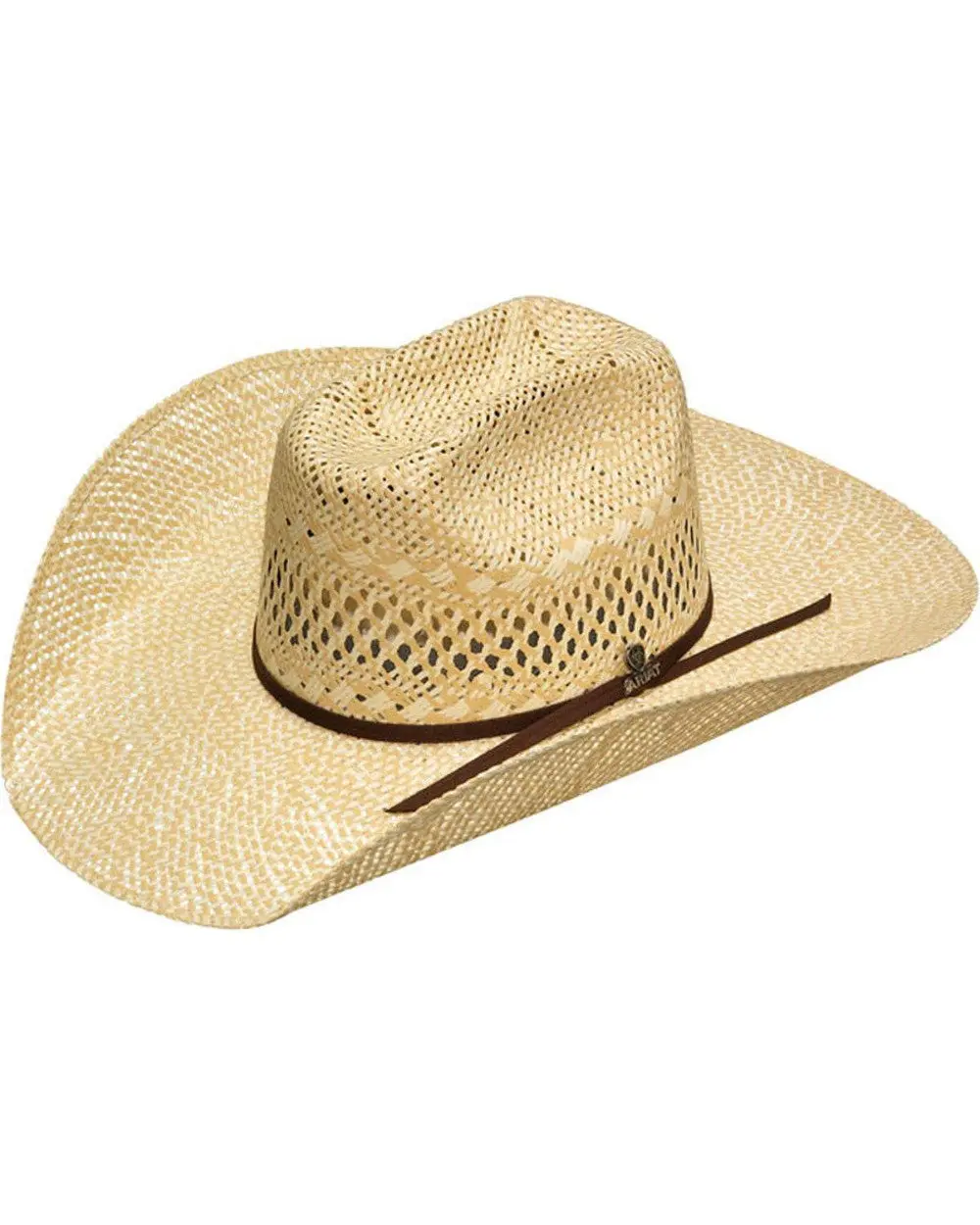 Ariat Men's Twisted Weave Lightweight Straw Sun Hat for Outdoor Male Wear, with 4 1/2" Brim and 2-Cord Chocolate Hatband, Lightweight Sun Hat, Straw Hats
