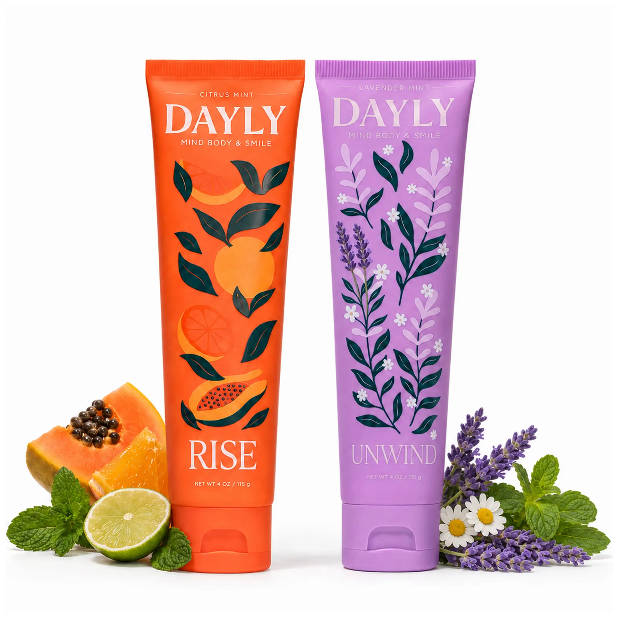 RISE + UNWIND - Adult AM & PM Vitamin Infused Toothpaste Bundle, Oral Care Set