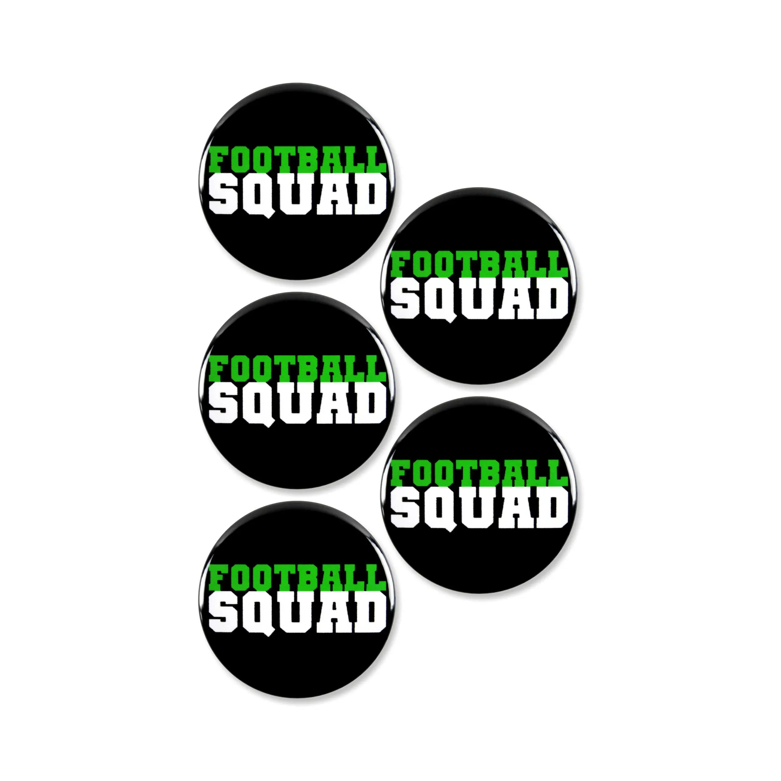 5 Pack - Football Squad Team Pinback Buttons - 2.25 Inch