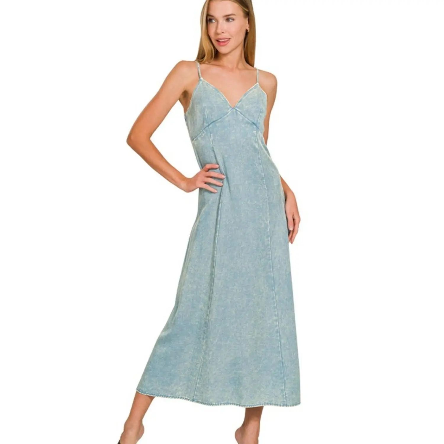 sleeveless maxi dress white Loose Umbrella Skirt Sleeveless Maxi Dress main image 1
