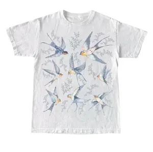 Vintage 90s Tattoo Birds Tshirt, Retro Bird Lovers Cute Shirt, Bird Nature Camping Shirt, Birds Flying Unisex Y2k Relaxed Adult Graphic Top