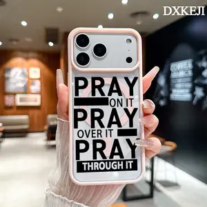 Pray On Pray Over Pray Through Pattern Magnetic MagSafe Phone Case for iPhone 17 Air/16 Pro Max 15 Pro 14 13 12 11 Plus Shockproof Slim Protective Cover Casing