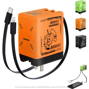 2-in-1 GaN Compatible with Fast Charger,Retractable Phone Charger Wall Plug,Multi-Functional Fast Smart Charger, Tablet, Laptops , All in One Foldable Plug,forfor Phone(FS)