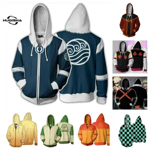 Anime Zipper Hoodies Avatar Last Airbender 3D Print Streetwear Sweatshirt Men Women Fashion  Hoodie Cosplay Jacket