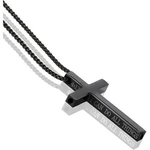 Breathing Necklace for Anxiety Stress Relief, Quit Smoking Tools Breathlace Cross Necklace, Stop Smoking Aids Breathing Necklace, Fum Vaporless Inhaler Meditation Tools Necklace Black(Sheets)