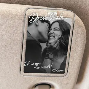 Custom Photo Car Visor Clip, Drive Safe Gift, Custom Couple Photo Keepsake Gift, Gift for Boyfriend or Husband
