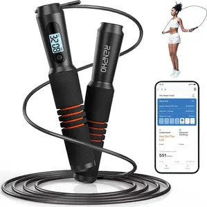 RENPHO Smart Jump Rope - APP Data Storage & Tracking & Analysis, Tangle-Free Jumping Rope for Men, Women, Skipping Rope with Counter, Adjustable Workout Jump Ropes for Crossfit, Gym, MMA RENPHO